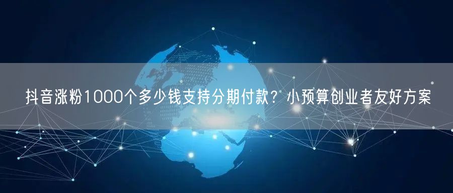 抖音涨粉1000个多少钱支持分期付款？小