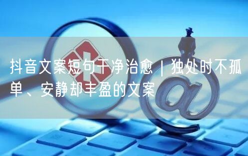 抖音文案短句干净治愈｜独处时不孤单、安静